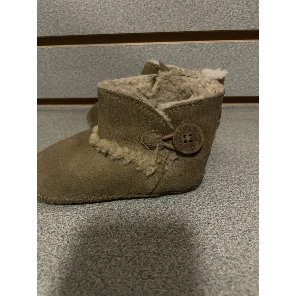 UGG Jesse Bow II Infant Booties Chestnut‎ Suede Sheepskin 1018136I Size 4/5